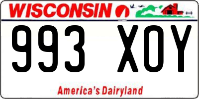 WI license plate 993XOY