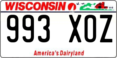 WI license plate 993XOZ