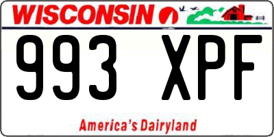WI license plate 993XPF