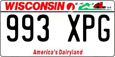 WI license plate 993XPG