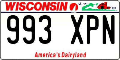 WI license plate 993XPN