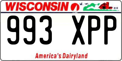 WI license plate 993XPP