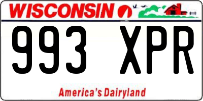 WI license plate 993XPR