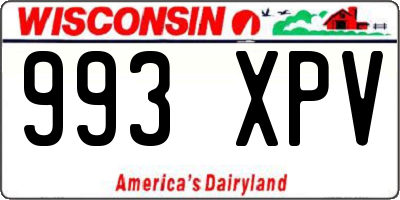 WI license plate 993XPV