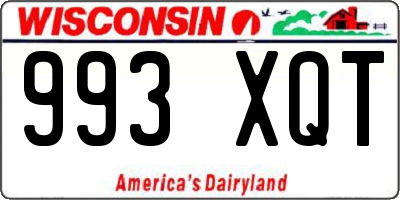 WI license plate 993XQT