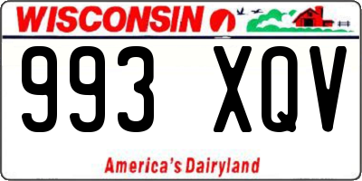 WI license plate 993XQV