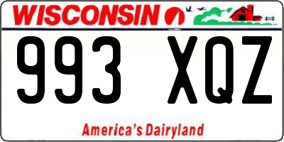 WI license plate 993XQZ