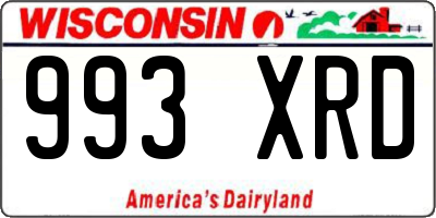 WI license plate 993XRD