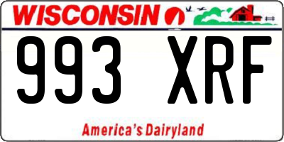 WI license plate 993XRF