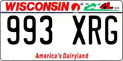 WI license plate 993XRG