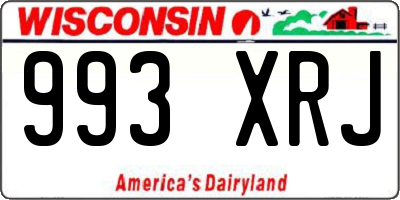 WI license plate 993XRJ