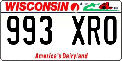 WI license plate 993XRO