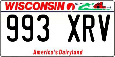 WI license plate 993XRV