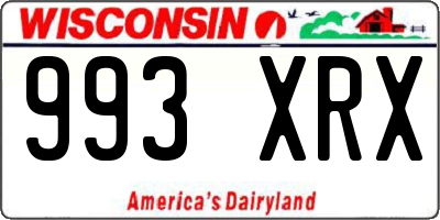WI license plate 993XRX