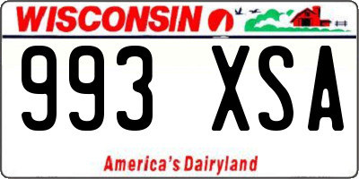 WI license plate 993XSA