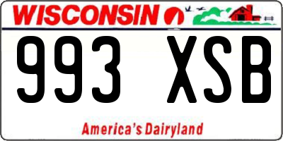 WI license plate 993XSB
