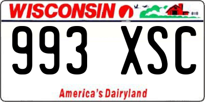 WI license plate 993XSC