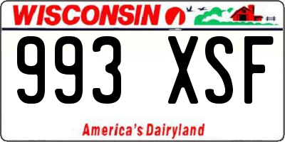 WI license plate 993XSF