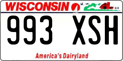 WI license plate 993XSH
