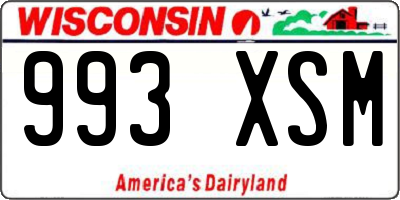 WI license plate 993XSM