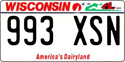WI license plate 993XSN