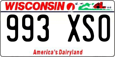 WI license plate 993XSO