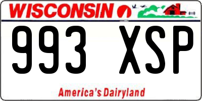 WI license plate 993XSP