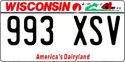 WI license plate 993XSV