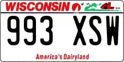 WI license plate 993XSW