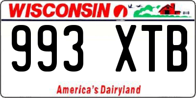 WI license plate 993XTB