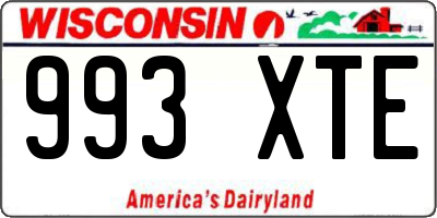 WI license plate 993XTE