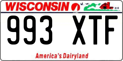 WI license plate 993XTF