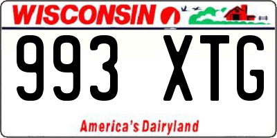 WI license plate 993XTG