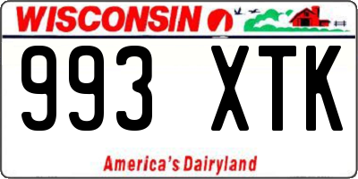 WI license plate 993XTK