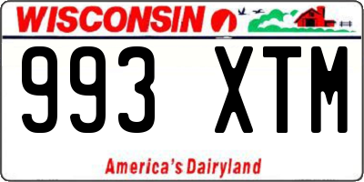 WI license plate 993XTM