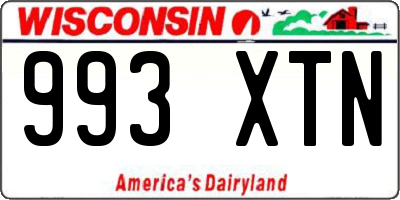 WI license plate 993XTN