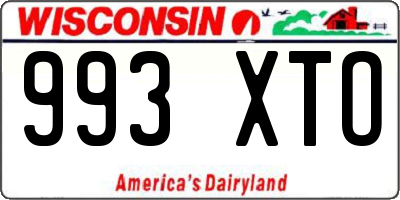 WI license plate 993XTO