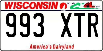 WI license plate 993XTR