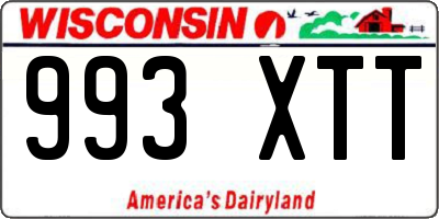 WI license plate 993XTT