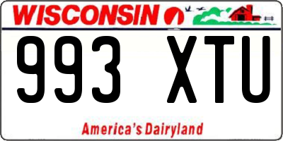 WI license plate 993XTU