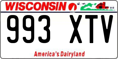 WI license plate 993XTV