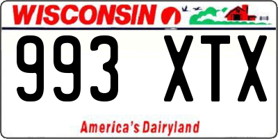 WI license plate 993XTX