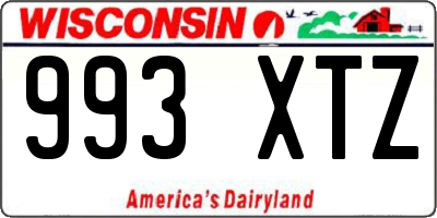 WI license plate 993XTZ