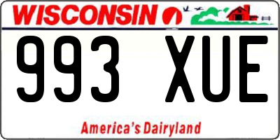 WI license plate 993XUE