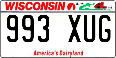 WI license plate 993XUG