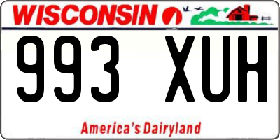 WI license plate 993XUH