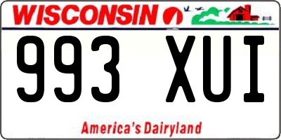 WI license plate 993XUI