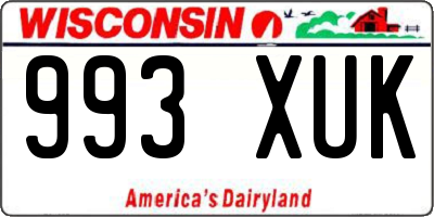 WI license plate 993XUK