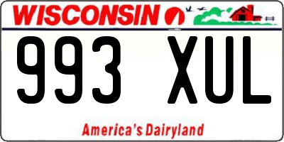 WI license plate 993XUL