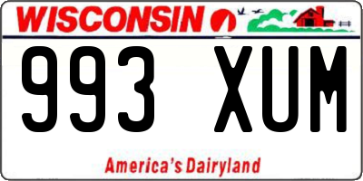 WI license plate 993XUM